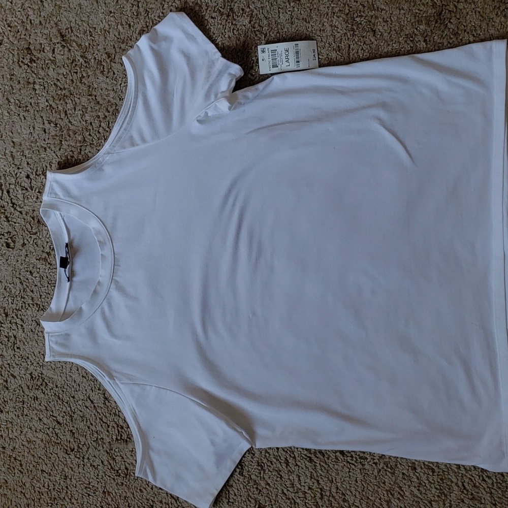 INC White - Size L Cold Shoulder Tee Shirt